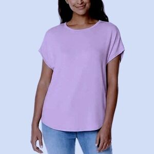 Buffalo David Bitton Women's French Terry Short Sleeve‎ Tee Pastel Lilac Size XL